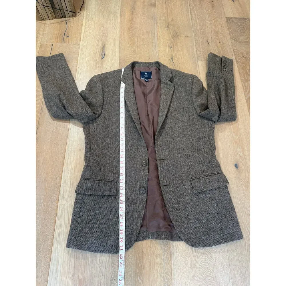 J.Crew Thompson Herringbone Tweed Wool Blazer Sport Coat Brown Men's 42R Classic